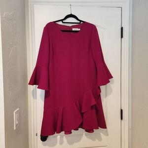 Eliza J Hot Pink Ruffle dress,  Plus size